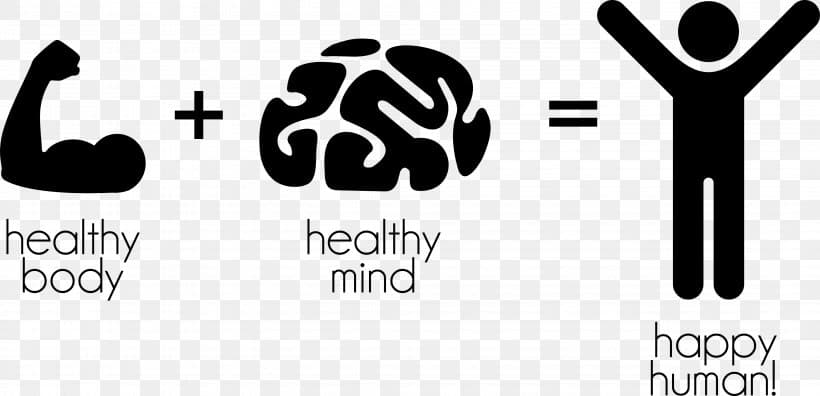 Illustration showing the connection between mental health and physical fitness
