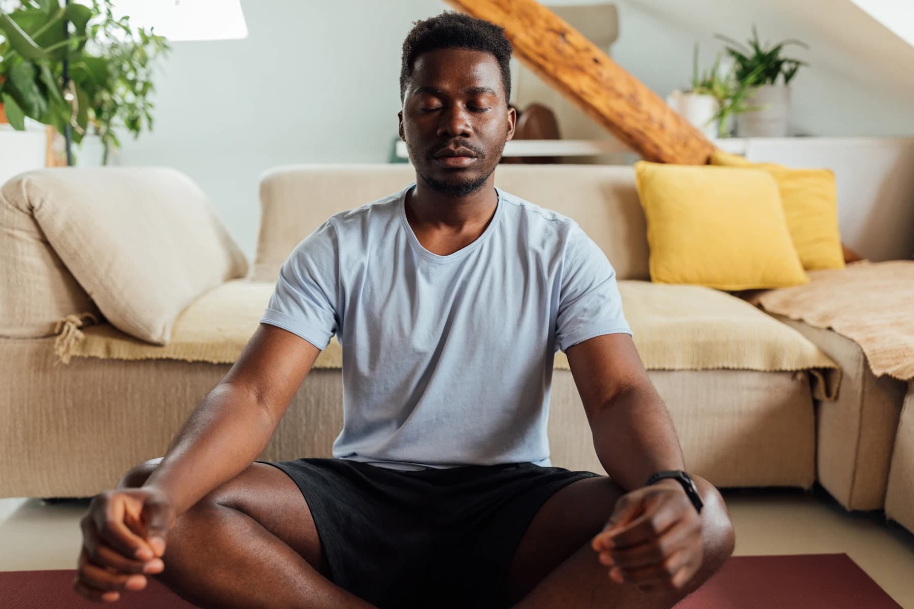 Person practicing mindfulness or self-compassion meditation