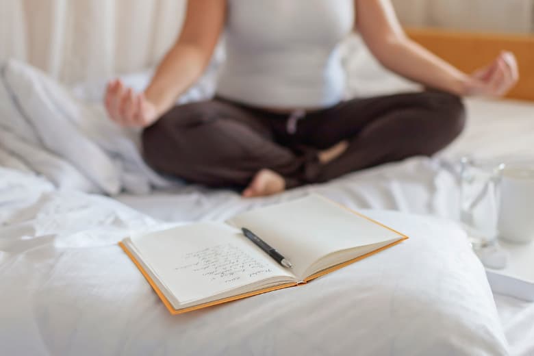 Person getting back on track after a setback, with supportive elements like a recovery plan