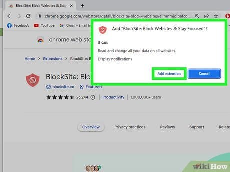 Configuration interface of porn blocker extensions