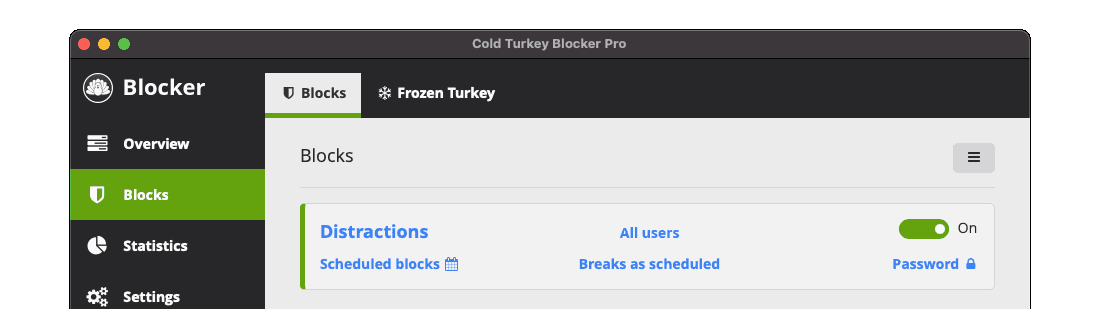 Cold Turkey block list Website Blocker Setup