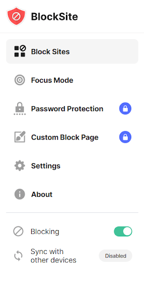 BlockSite Pro interface showcasing content filtering dashboard