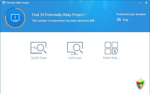 SafeGuard Chrome interface with machine learning content detection system