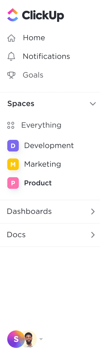 ClickUp productivity tracker interface showing task management and time tracking features