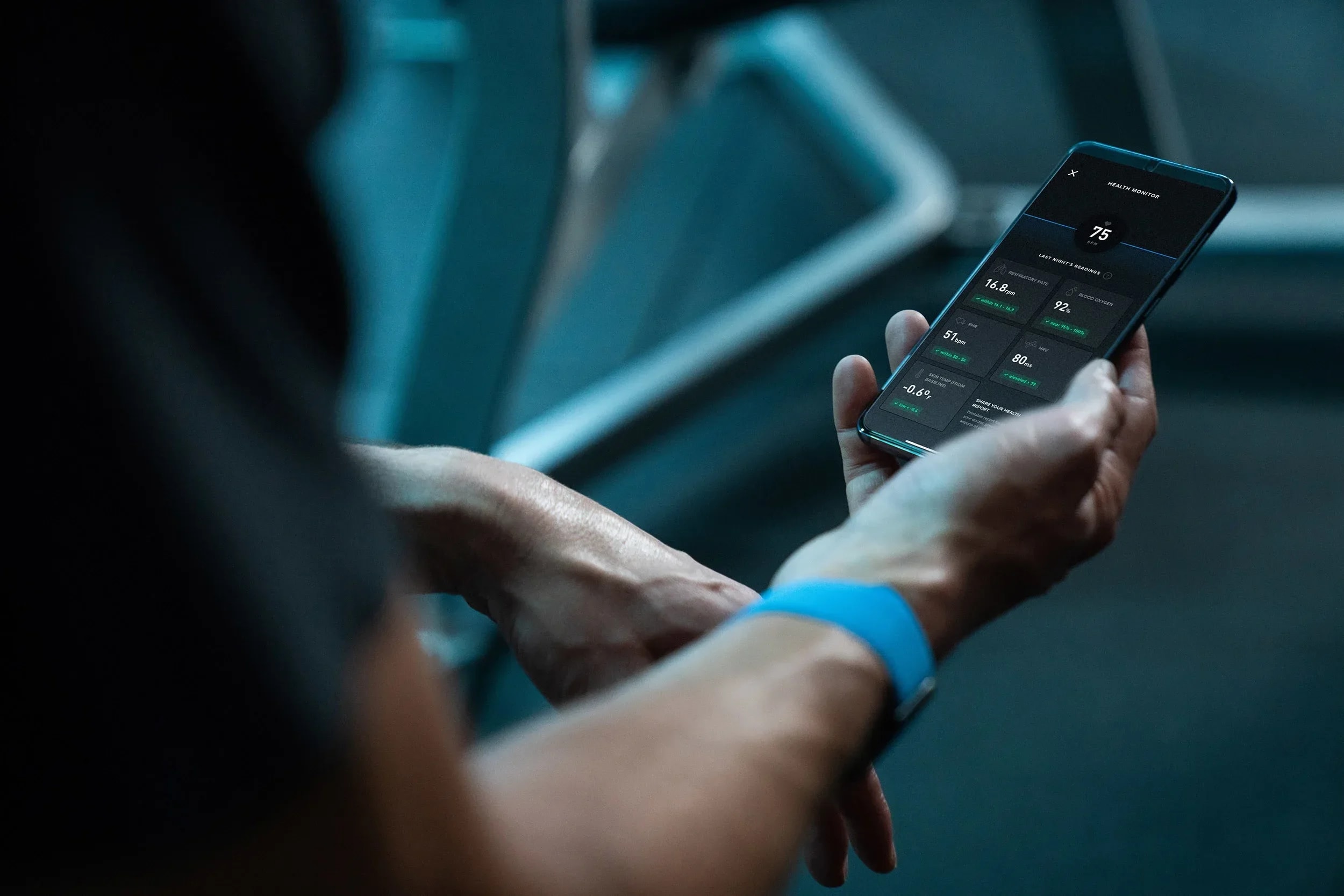 Person using recovery tracking app on phone