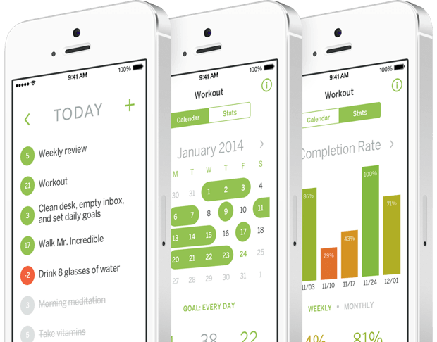 Calendar or tracking app showing progress over time with occasional setbacks