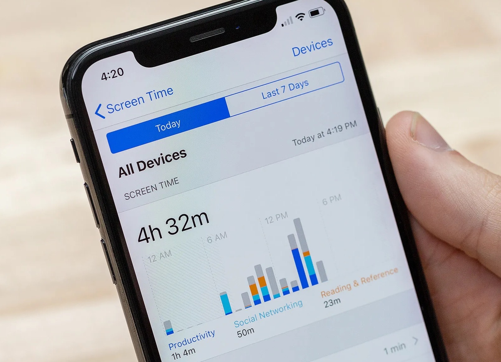 iOS device showing Screen Time and content filtering settings